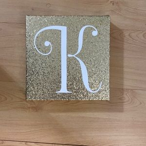 Glitter Letter K Canvas